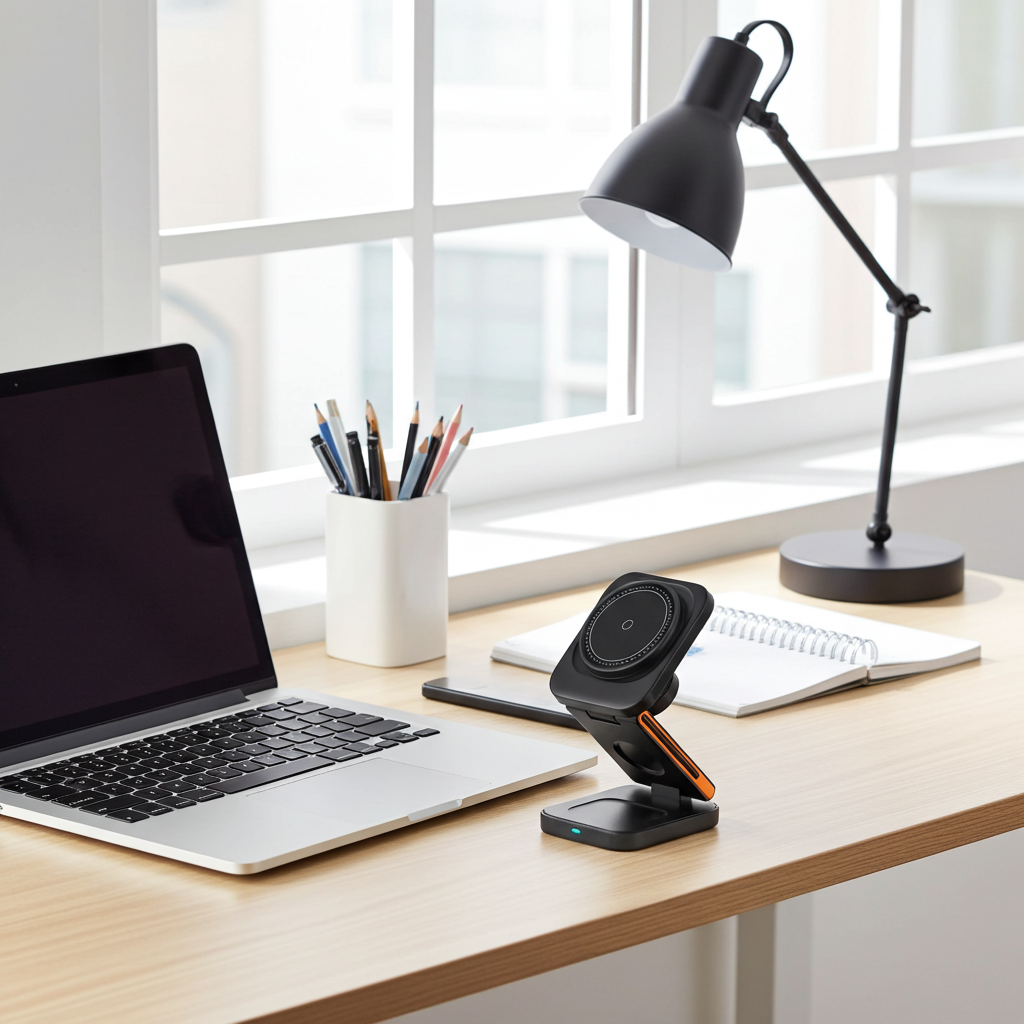 Foldable 3-in-1 Magnetic Wireless Charger – Fast Charging Stand for iPhone, Apple Watch & AirPods
