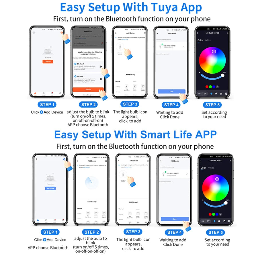 Flowly Smart RGB LED Bulb E27 – App-Controlled Lighting