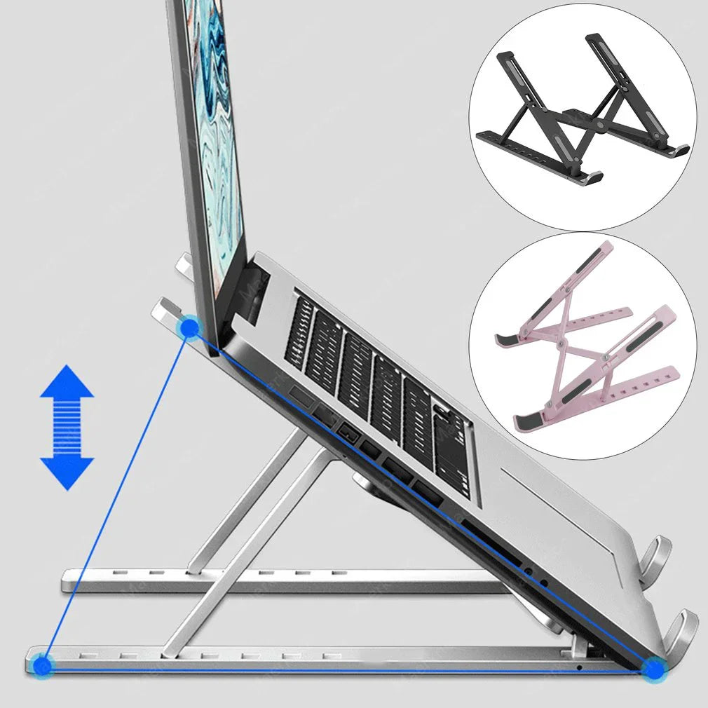 Adjustable Foldable Laptop Stand – Portable Ergonomic Desk Riser for Laptops & Tablets
