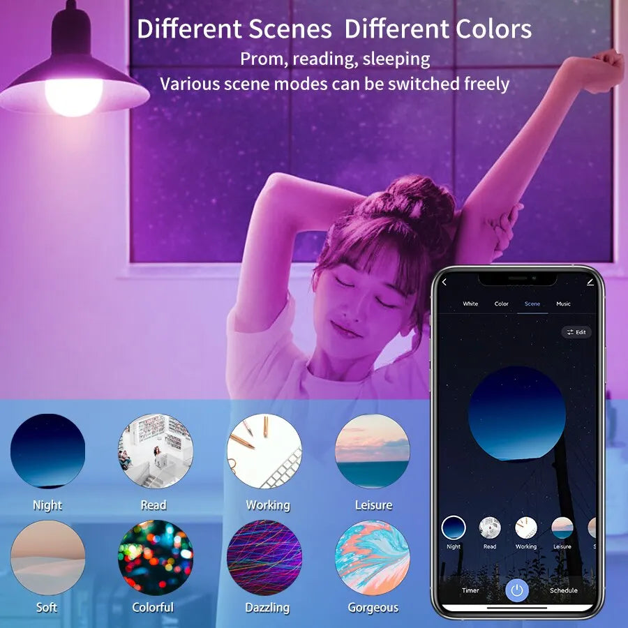 Flowly Smart RGB LED Bulb E27 – App-Controlled Lighting