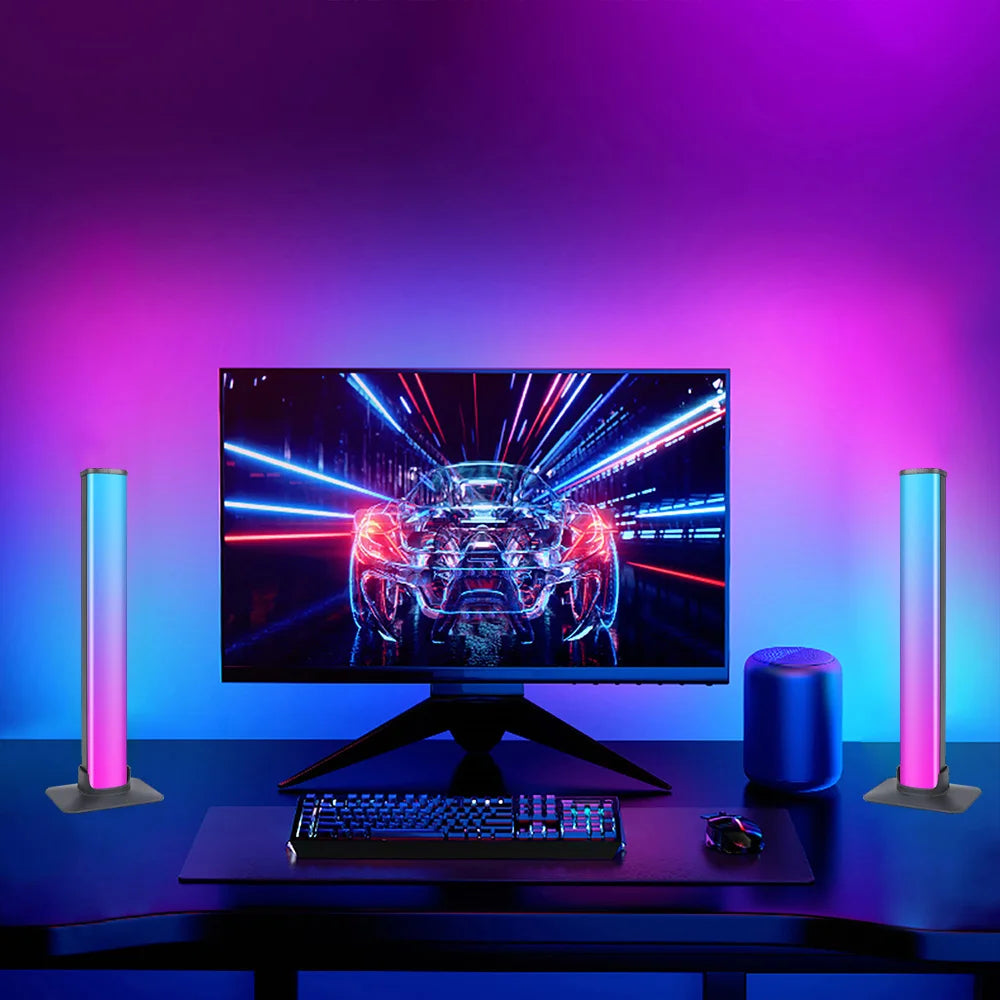 Smart RGB LED Light Bars (2-Pack) – Music Sync Ambient Backlights for TV, Gaming & Home Setup