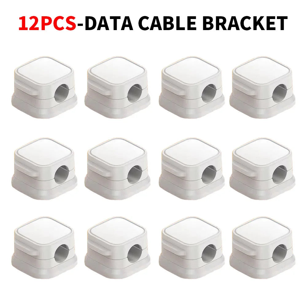 Magnetic Cable Organizer Clips – 12 Pack Rotating Adhesive Desk Cord Holder