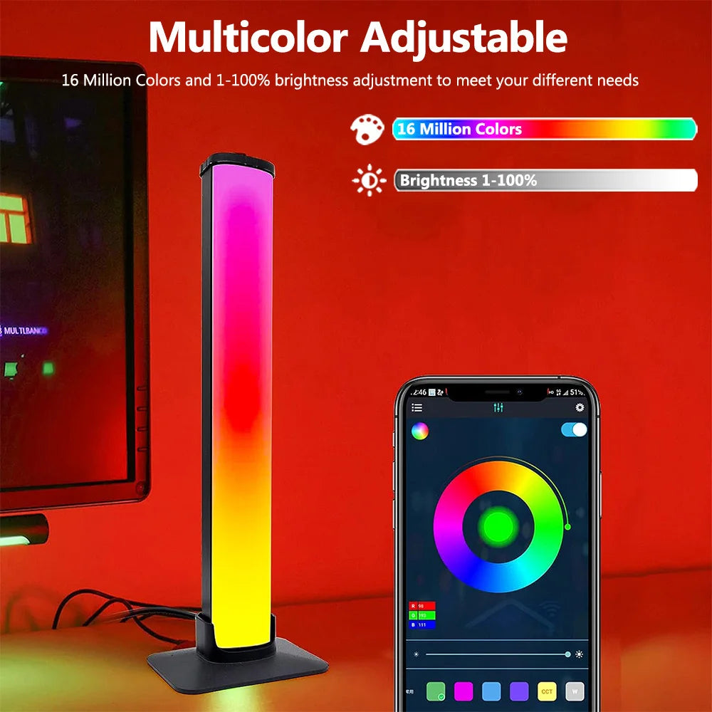 Smart RGB LED Light Bars (2-Pack) – Music Sync Ambient Backlights for TV, Gaming & Home Setup