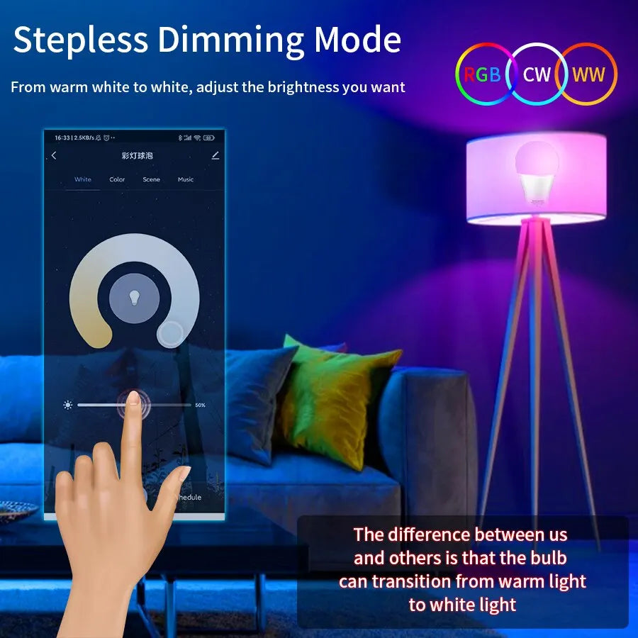 Flowly Smart RGB LED Bulb E27 – App-Controlled Lighting