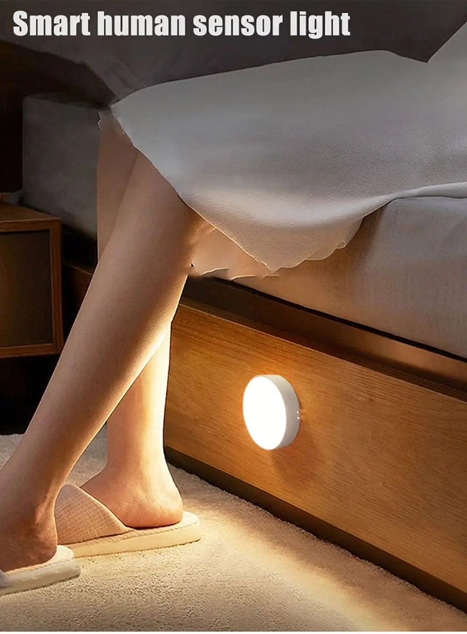 USB Rechargeable Motion Sensor Night Light – Automatic LED Light for Closets, Stairs & Hallways