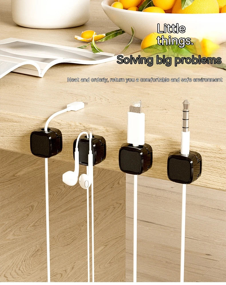 Magnetic Cable Organizer Clips – Rotating Adhesive Desk Cord Holder (3-Pack / 6-Pack)
