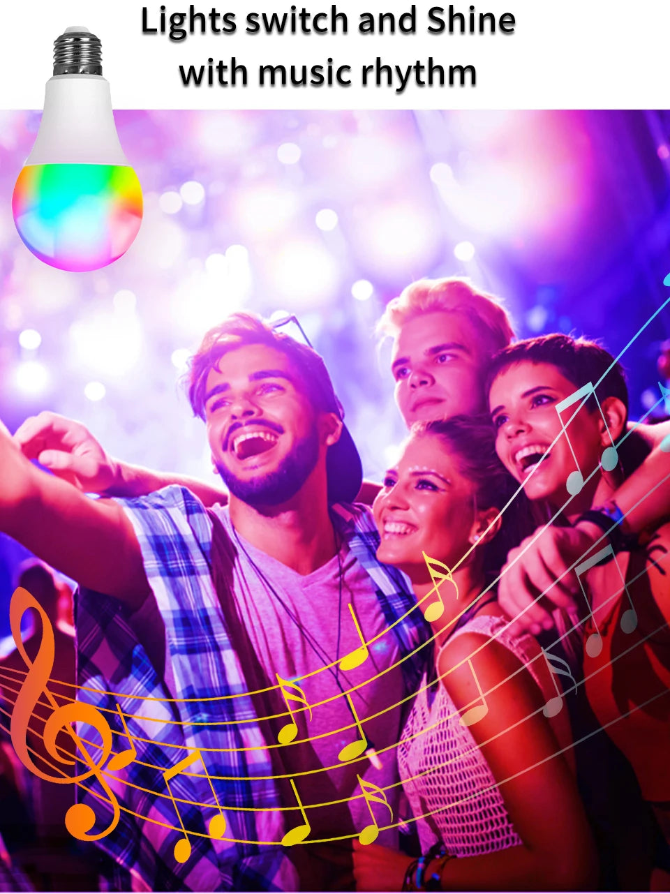 Flowly Smart RGB LED Bulb E27 – App-Controlled Lighting