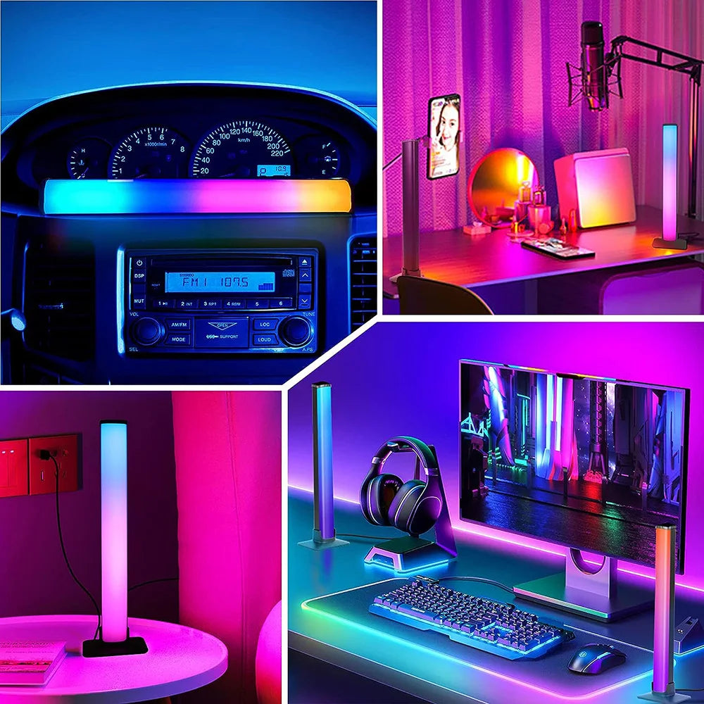 Smart RGB LED Light Bars (2-Pack) – Music Sync Ambient Backlights for TV, Gaming & Home Setup