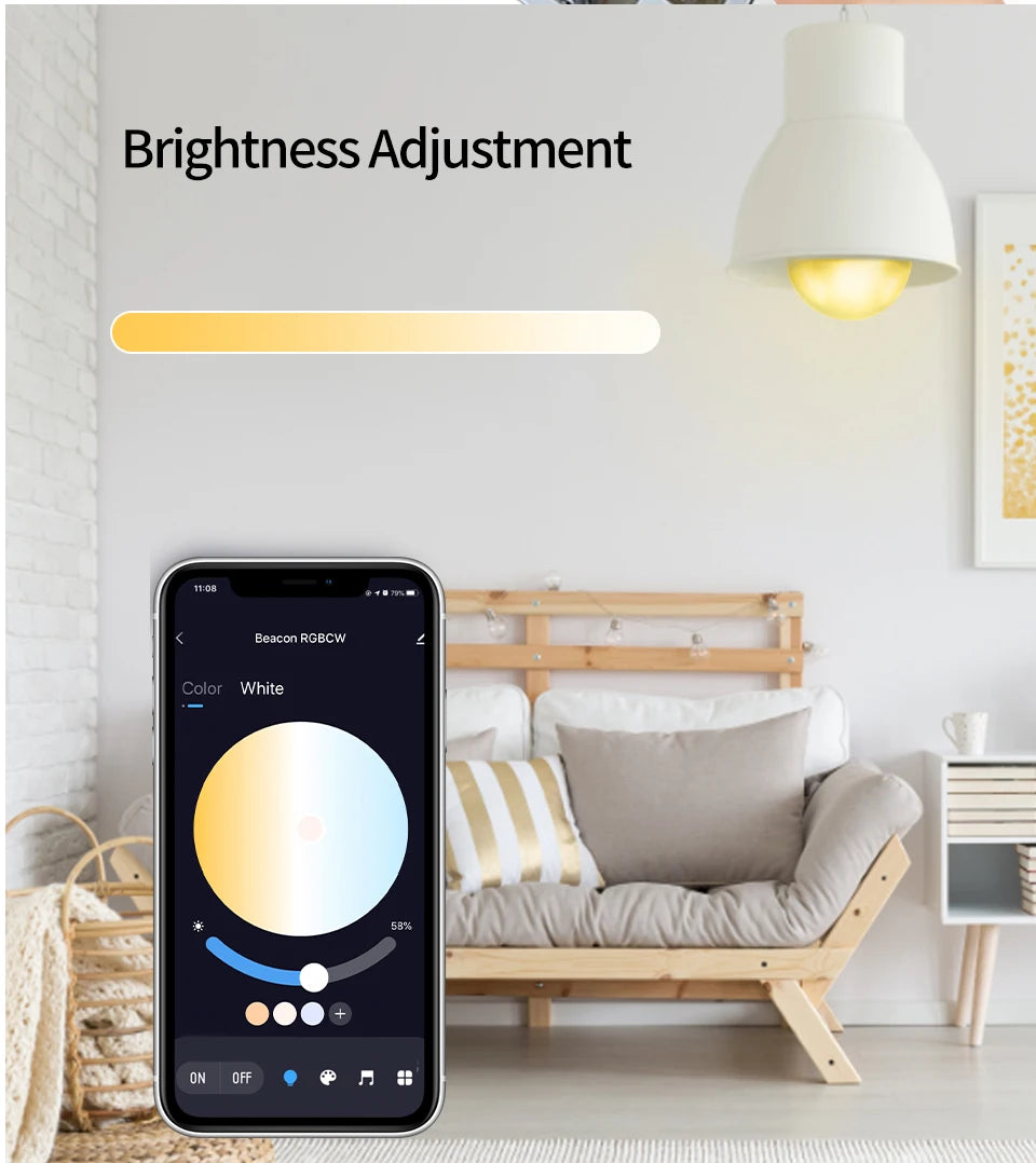 Flowly Smart RGB LED Bulb E27 – App-Controlled Lighting