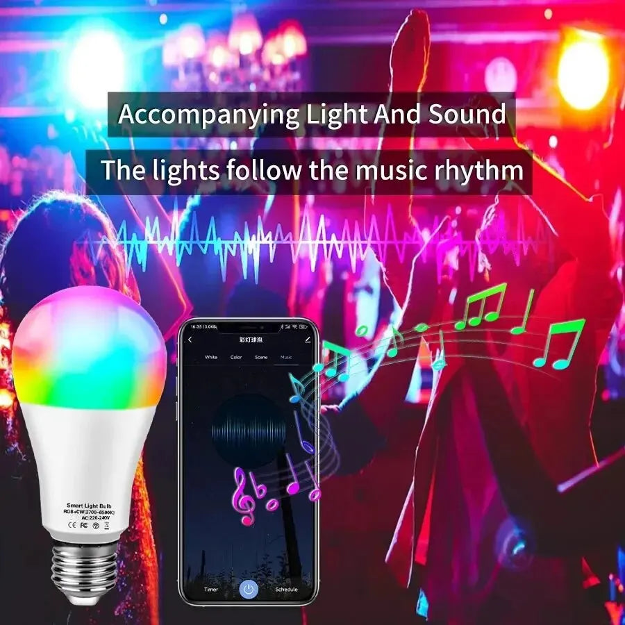 Flowly Smart RGB LED Bulb E27 – App-Controlled Lighting