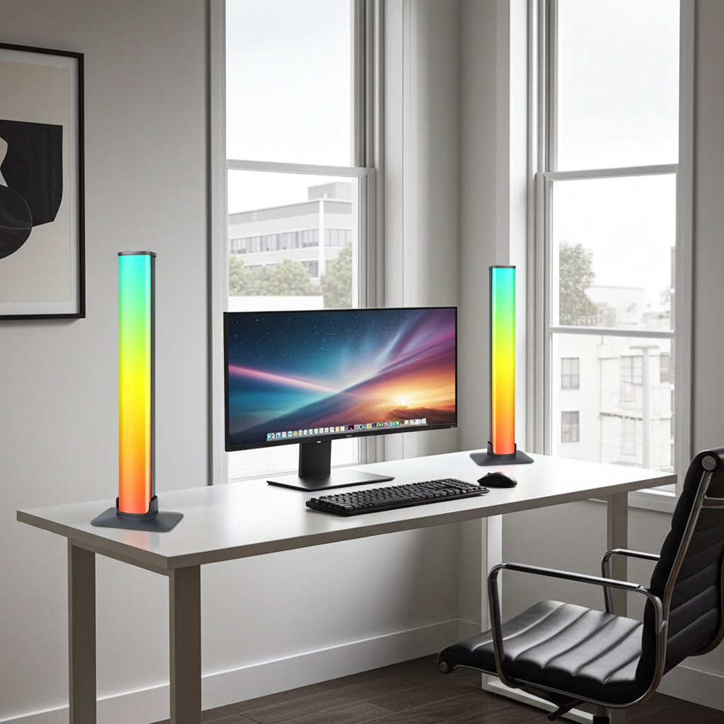 Smart RGB LED Light Bars (2-Pack) – Music Sync Ambient Backlights for TV, Gaming & Home Setup